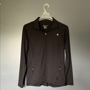 Champion Women’s Black Zip-Up Training Jacket Size XL with Zippered Pockets